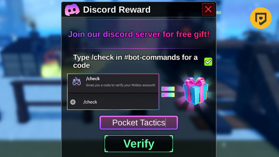 Death Train codes: An image of the Death Train Discord reward page.