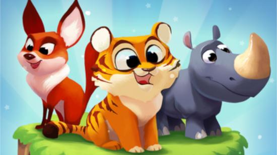 Coin Master free spins - some happy animals against a blue sky