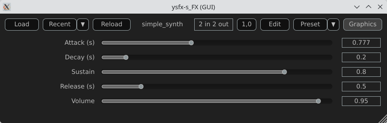 Screenshot of the synthesizer example